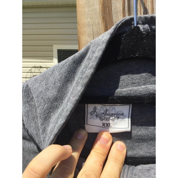 J. America vanity womens grey zip up jacket xxl Duke blue devils embroidered - Picture 3 of 11